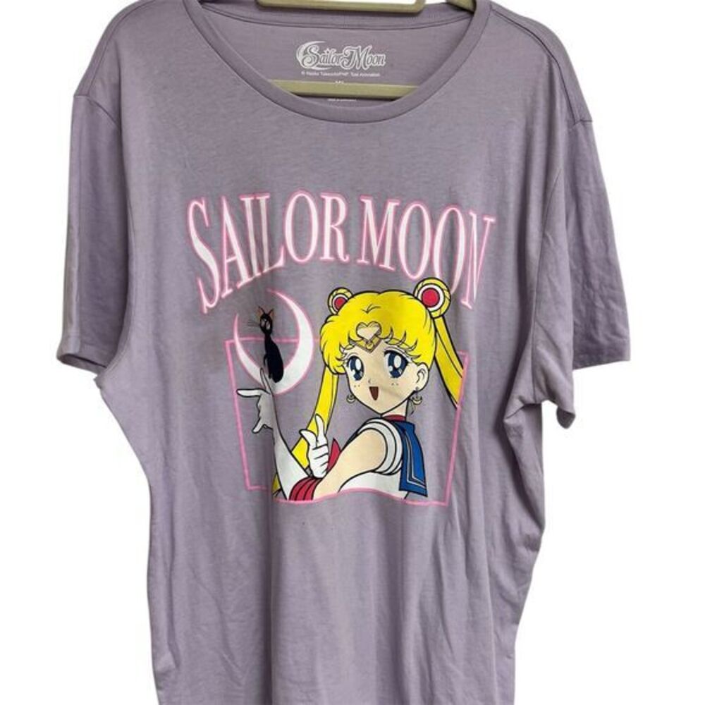 Sailor Moon Moon Anime Graphic T-Shirt Purple Unisex XL